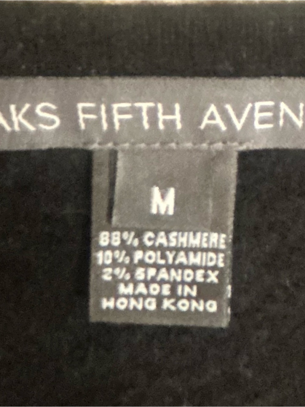 Saks Fifth Avenue Black V-Neck Wrap Cashmere blend Sweater - Picture 4 of 5